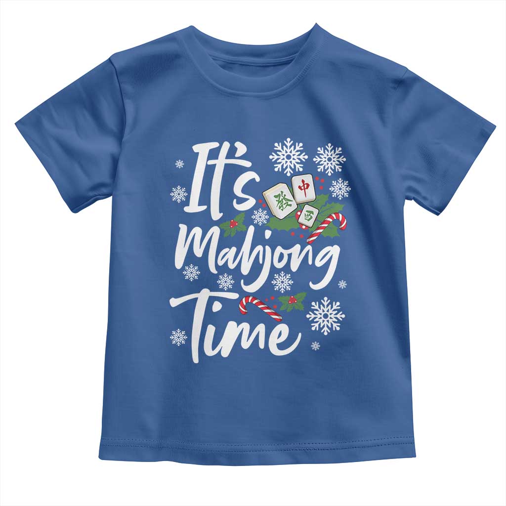 Funny Christmas Mahjong Toddler T Shirt It Is Mahjong Time Gambling Xmas Chinese Game - Wonder Print Shop