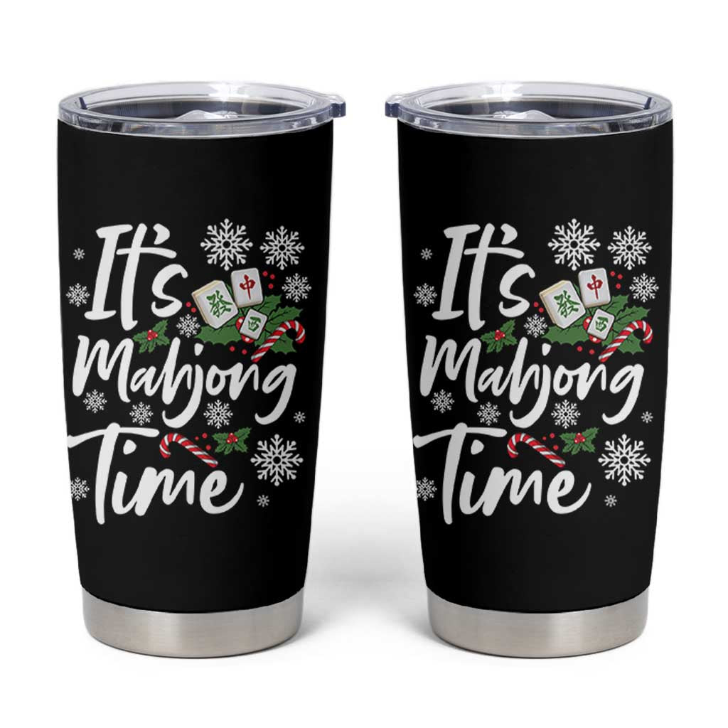 Funny Christmas Mahjong Tumbler Cup It Is Mahjong Time Gambling Xmas Chinese Game - Wonder Print Shop