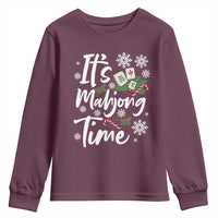 Funny Christmas Mahjong Youth Sweatshirt It Is Mahjong Time Gambling Xmas Chinese Game - Wonder Print Shop