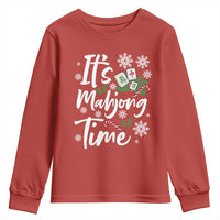 Funny Christmas Mahjong Youth Sweatshirt It Is Mahjong Time Gambling Xmas Chinese Game - Wonder Print Shop