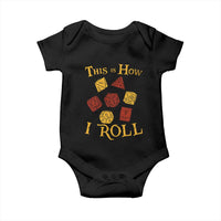 Funny RPG Tabletop Dice Baby Onesie This Is How I Roll Vintage D20