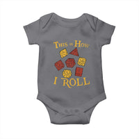 Funny RPG Tabletop Dice Baby Onesie This Is How I Roll Vintage D20