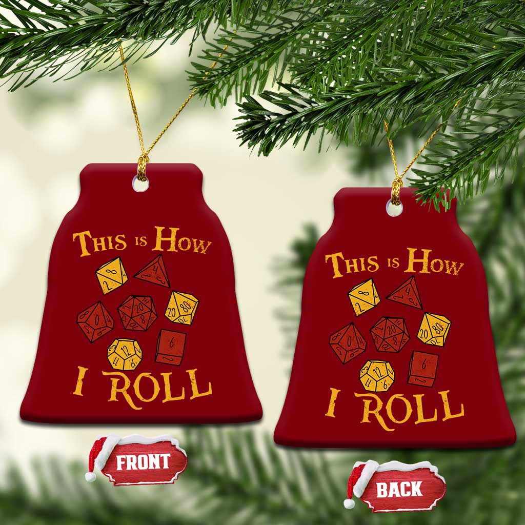 Funny RPG Tabletop Dice Ceramic Ornament This Is How I Roll Vintage D20