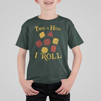 Funny RPG Tabletop Dice T Shirt For Kid This Is How I Roll Vintage D20