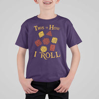 Funny RPG Tabletop Dice T Shirt For Kid This Is How I Roll Vintage D20