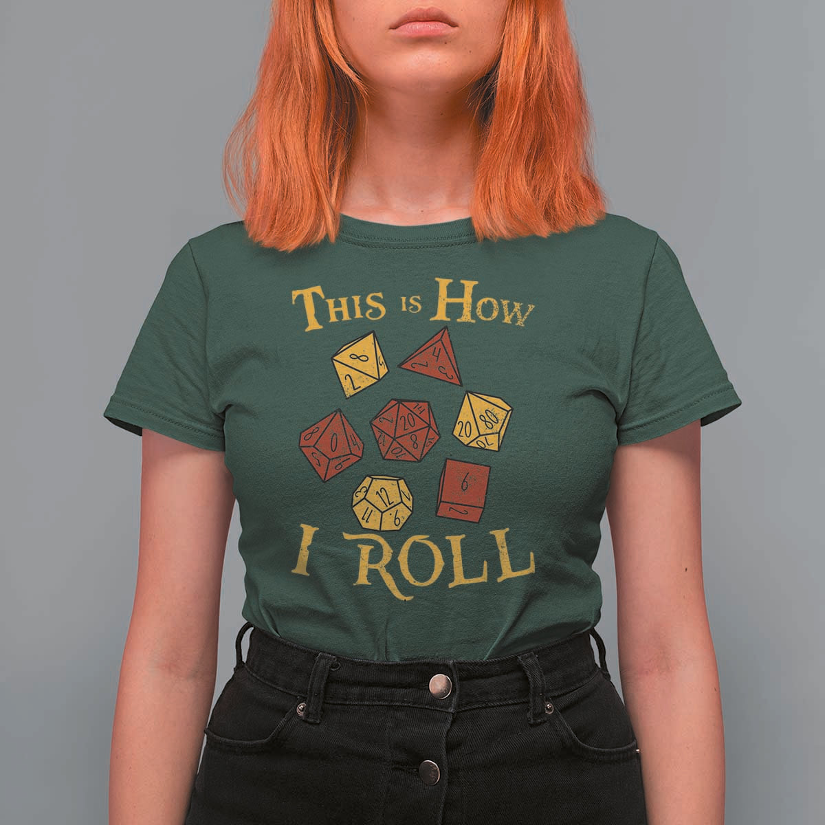 Funny RPG Tabletop Dice T Shirt For Women This Is How I Roll Vintage D20