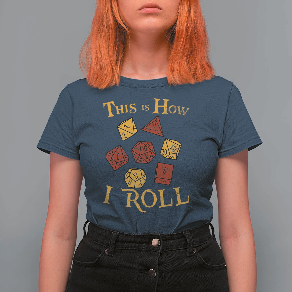 Funny RPG Tabletop Dice T Shirt For Women This Is How I Roll Vintage D20