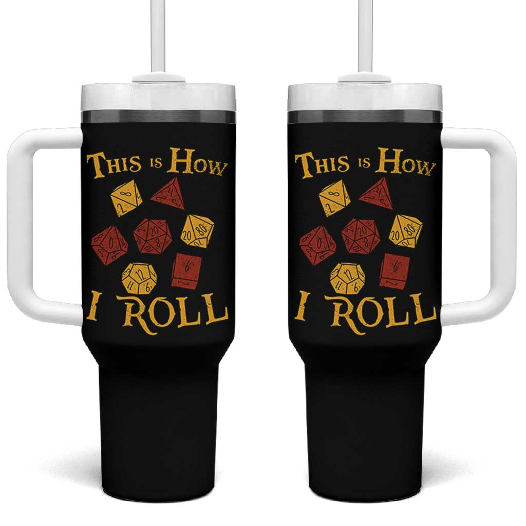 Funny RPG Tabletop Dice Tumbler With Handle This Is How I Roll Vintage D20