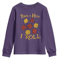 Funny RPG Tabletop Dice Youth Sweatshirt This Is How I Roll Vintage D20