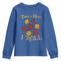 Funny RPG Tabletop Dice Youth Sweatshirt This Is How I Roll Vintage D20