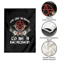 Tis The Season To Be The Heathen Garden Flag Pagan Christmas Yule Holiday Pentagram - Wonder Print Shop