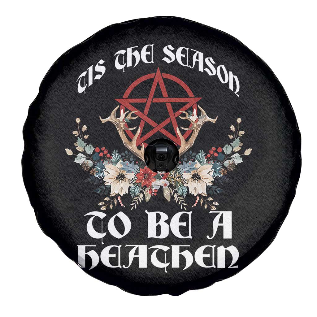 Tis The Season To Be The Heathen Spare Tire Cover Pagan Christmas Yule Holiday Pentagram - Wonder Print Shop
