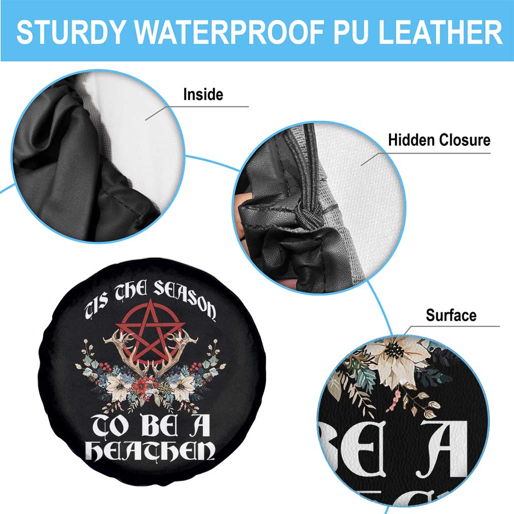 Tis The Season To Be The Heathen Spare Tire Cover Pagan Christmas Yule Holiday Pentagram - Wonder Print Shop