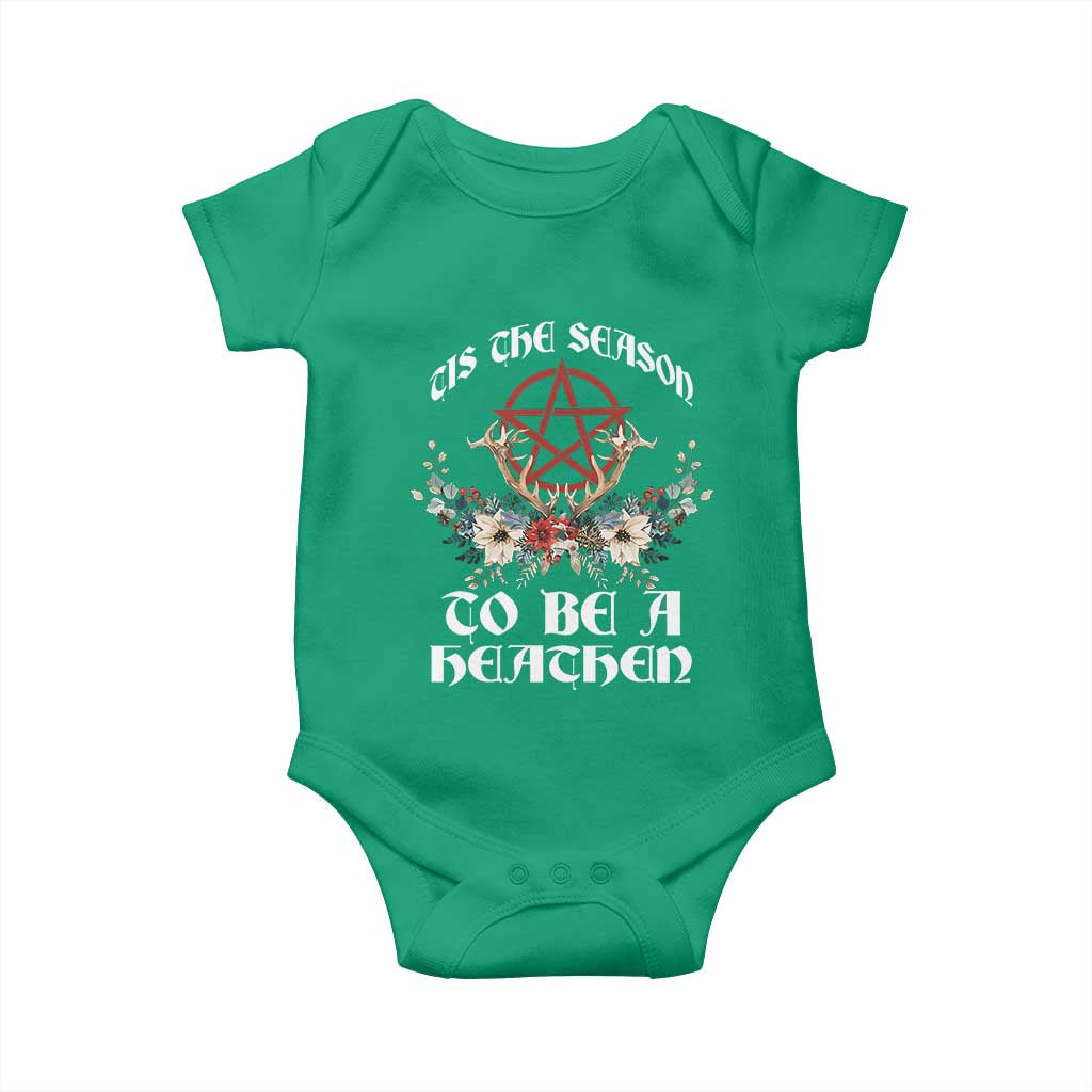 Tis The Season To Be The Heathen Baby Onesie Pagan Christmas Yule Holiday Pentagram - Wonder Print Shop