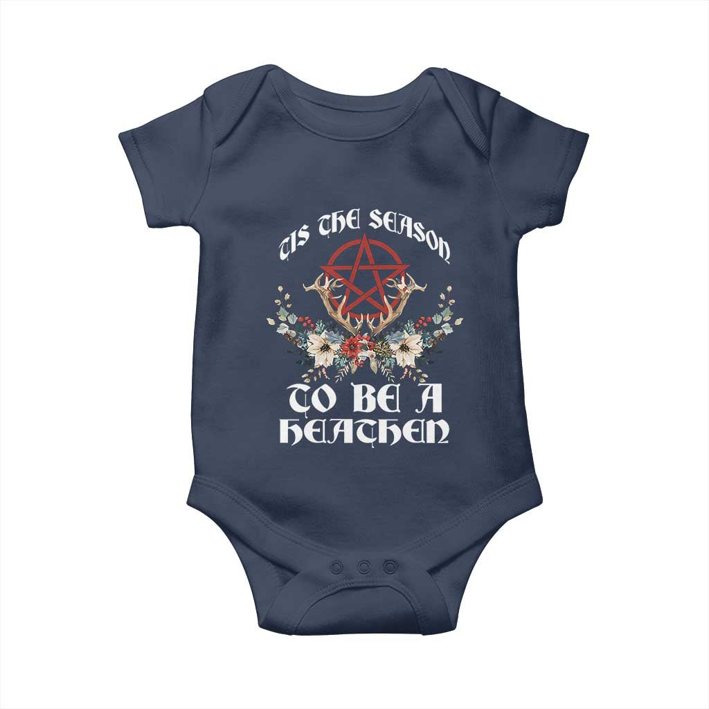 Tis The Season To Be The Heathen Baby Onesie Pagan Christmas Yule Holiday Pentagram - Wonder Print Shop
