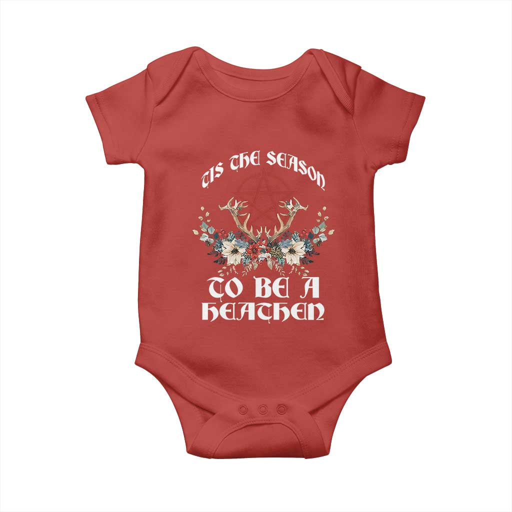 Tis The Season To Be The Heathen Baby Onesie Pagan Christmas Yule Holiday Pentagram - Wonder Print Shop