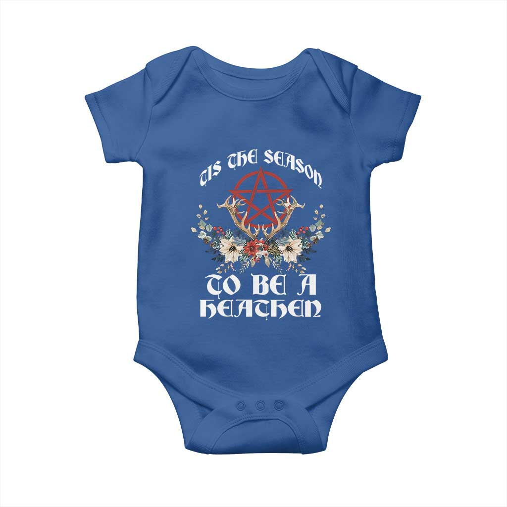 Tis The Season To Be The Heathen Baby Onesie Pagan Christmas Yule Holiday Pentagram - Wonder Print Shop