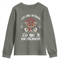 Tis The Season To Be The Heathen Youth Sweatshirt Pagan Christmas Yule Holiday Pentagram - Wonder Print Shop