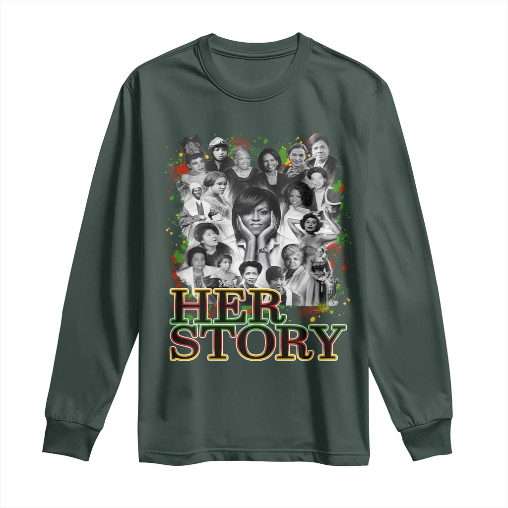 Black Women History Long Sleeve Shirt Her Story Black History Month