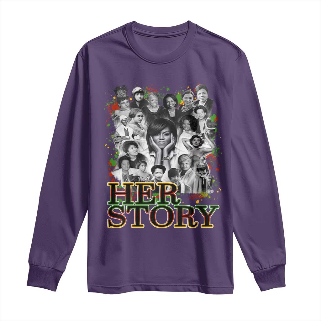 Black Women History Long Sleeve Shirt Her Story Black History Month