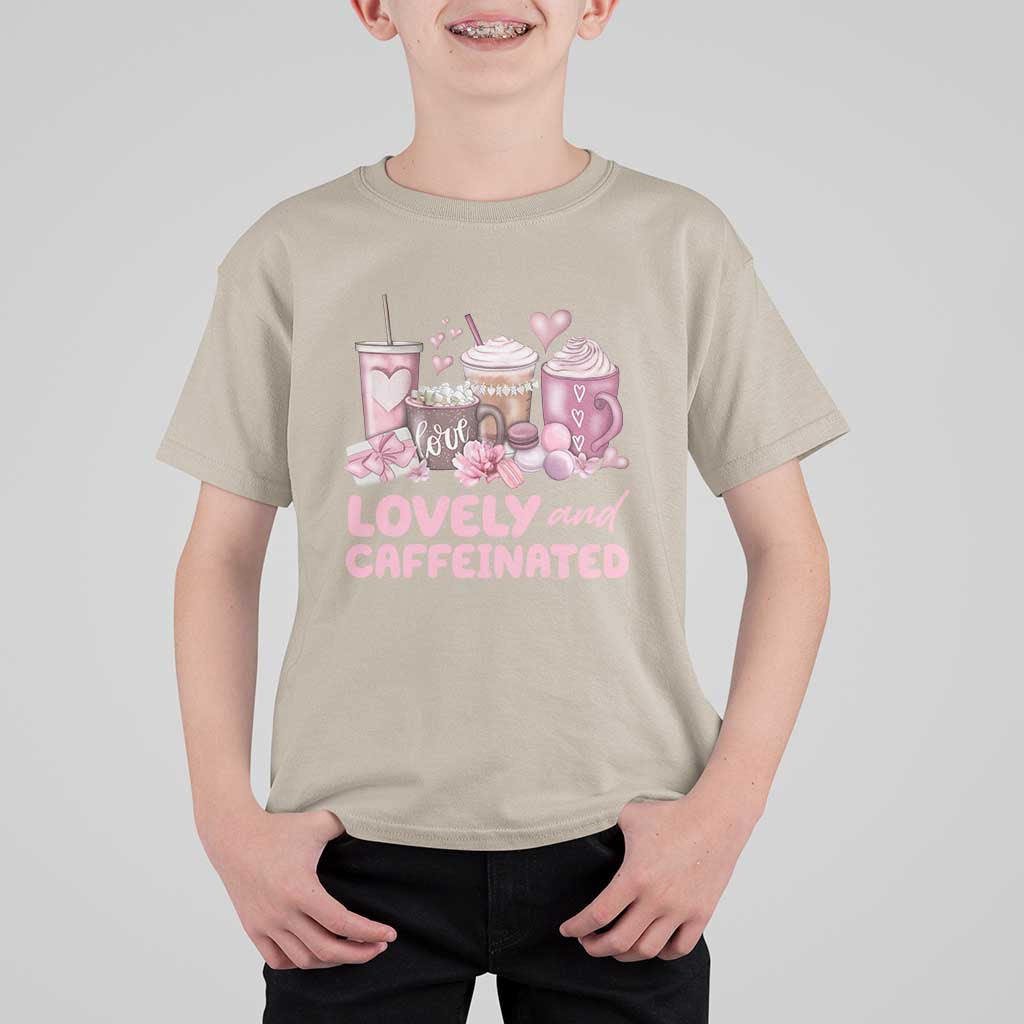 Lovely And Caffeinated Coffee Valentine T Shirt For Kid