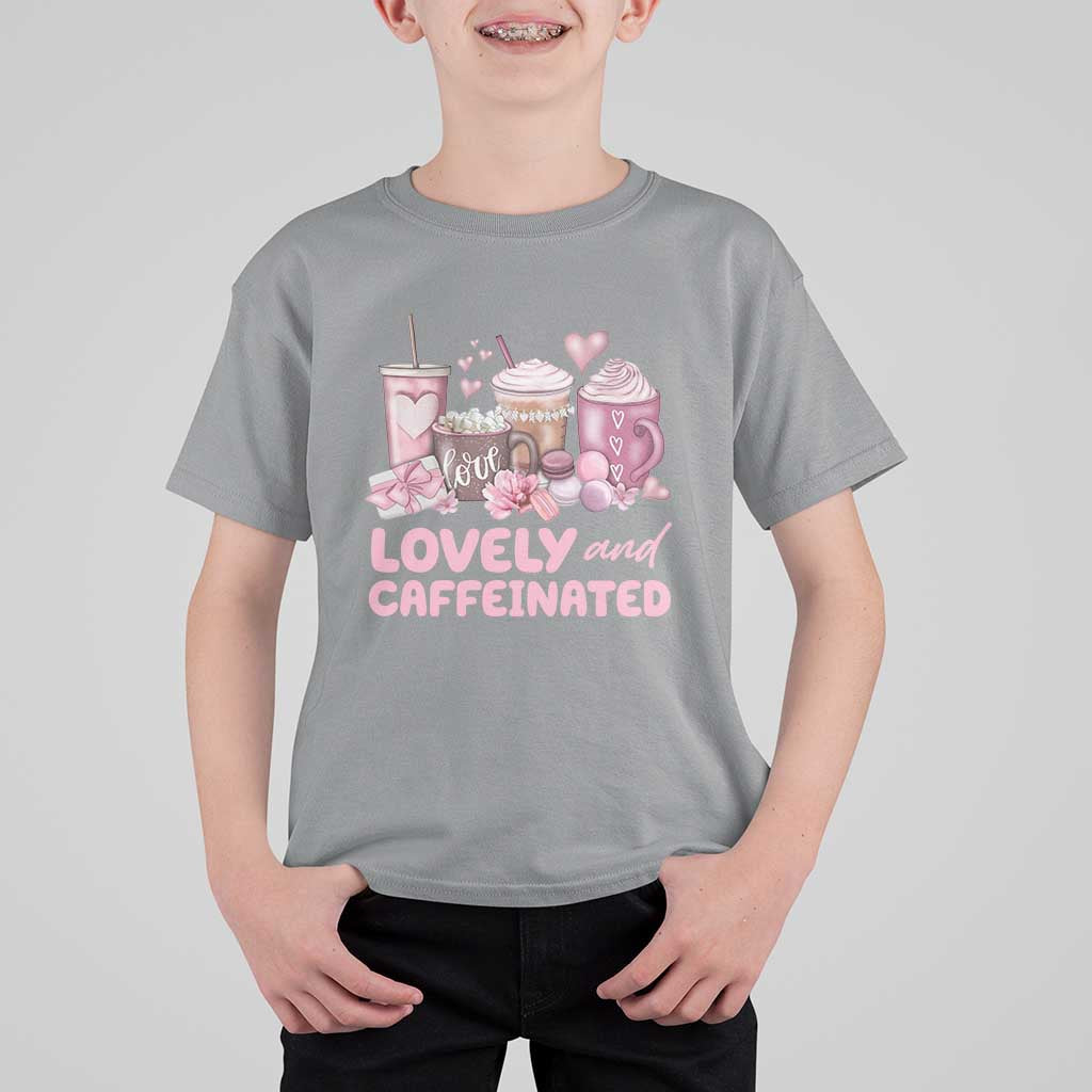 Lovely And Caffeinated Coffee Valentine T Shirt For Kid