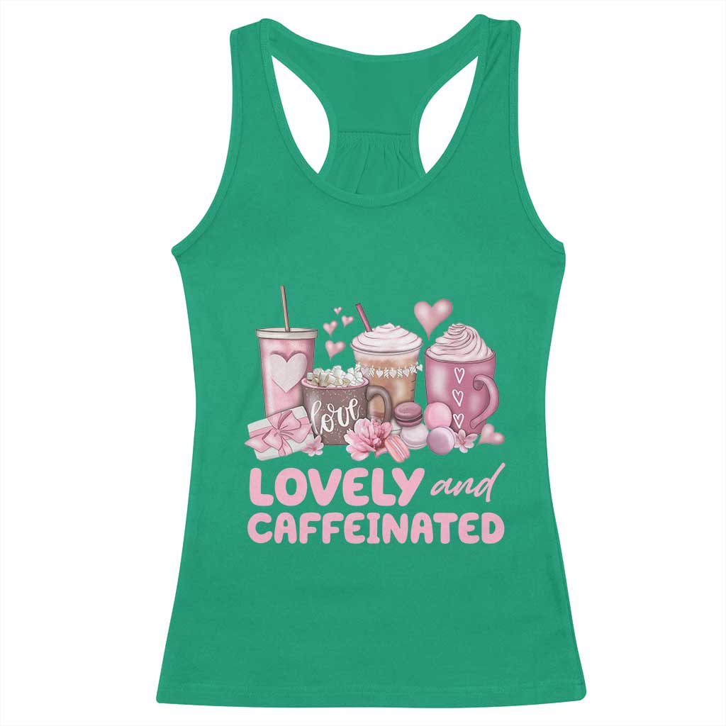 Lovely And Caffeinated Coffee Valentine Racerback Tank Top