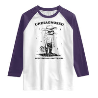Funny Undiagnosed But Everyone's Pretty Sure Raglan Shirt Cowboy Racoon