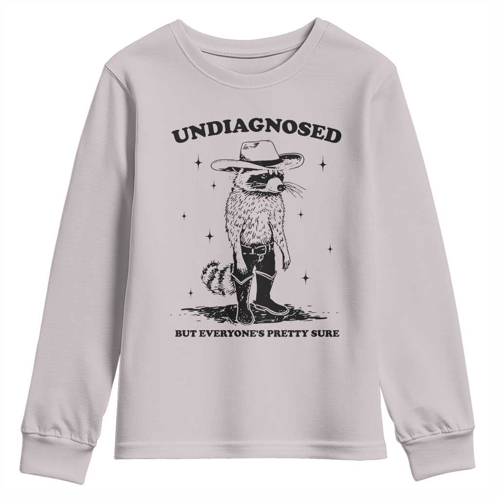 Funny Undiagnosed But Everyone's Pretty Sure Youth Sweatshirt Cowboy Racoon