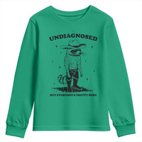 Funny Undiagnosed But Everyone's Pretty Sure Youth Sweatshirt Cowboy Racoon