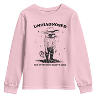 Funny Undiagnosed But Everyone's Pretty Sure Youth Sweatshirt Cowboy Racoon