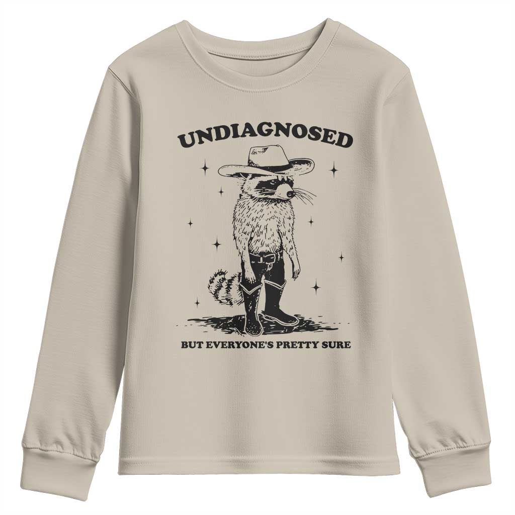 Funny Undiagnosed But Everyone's Pretty Sure Youth Sweatshirt Cowboy Racoon