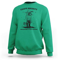 Funny Leave Society And Become A Lone Ranger Sweatshirt Cowboy Racoon