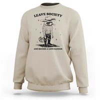 Funny Leave Society And Become A Lone Ranger Sweatshirt Cowboy Racoon
