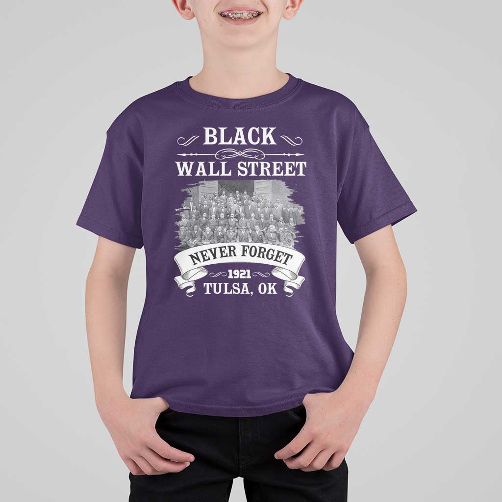 Never Forget Black Wall Street 1921 T Shirt For Kid Tulsa Oklahoma Black History Month