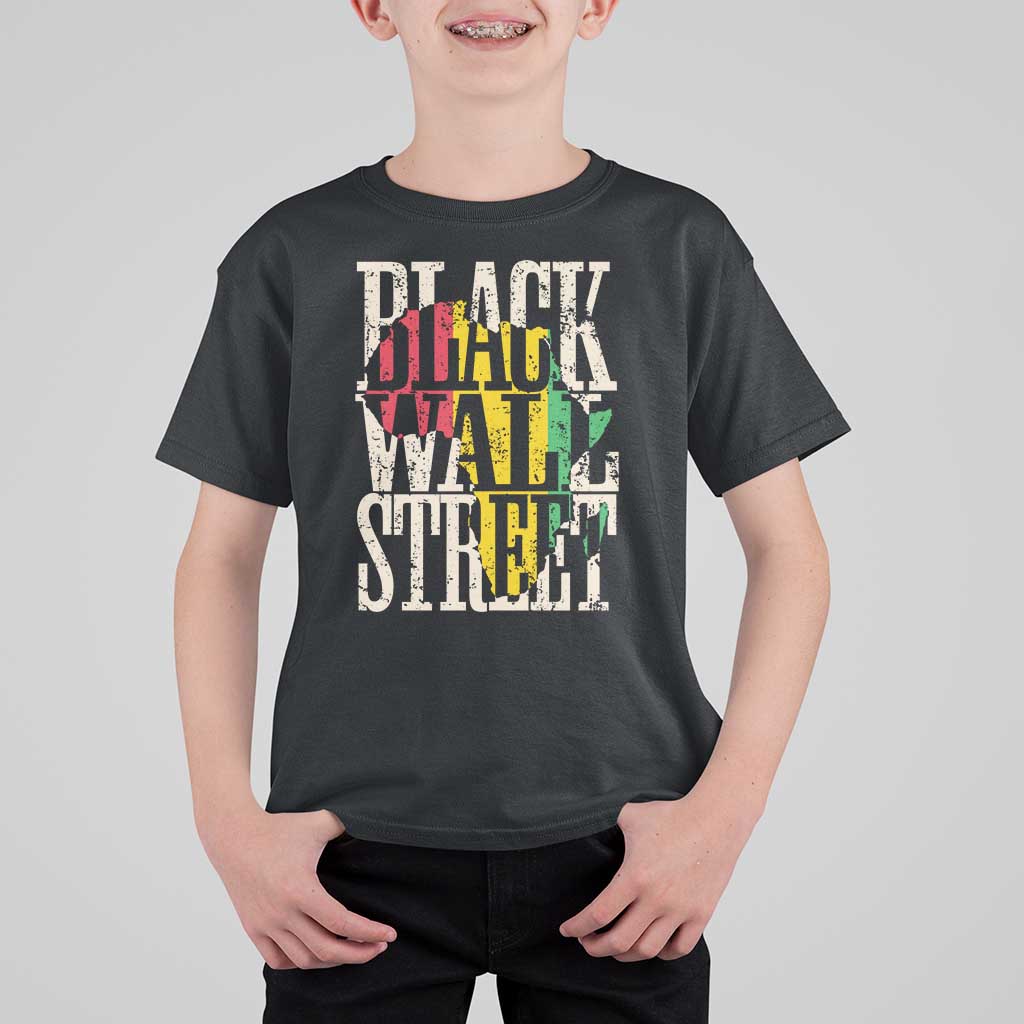 Black Wall Street T Shirt For Kid Tulsa Oklahoma Black History Month Africa Map