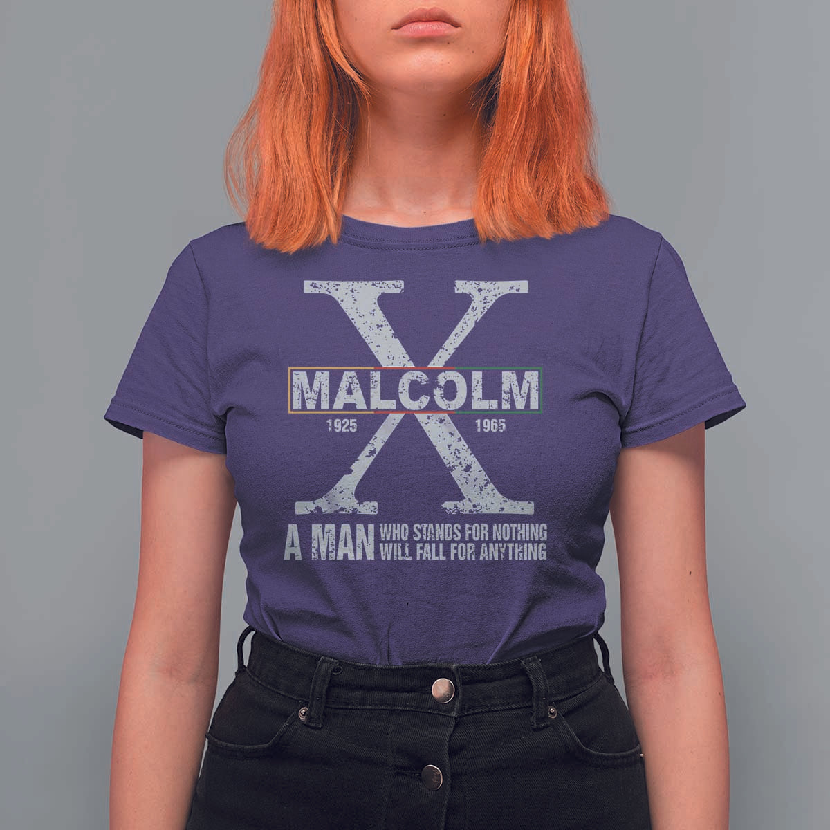 Malcolm X A Man Who Stands For Nothing Will Fall For Anything T Shirt For Women Black History Month