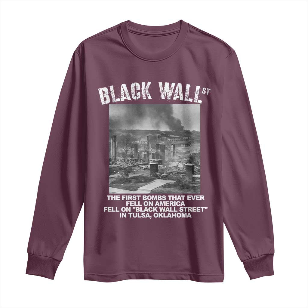 Black Wall Street First Bombs Long Sleeve Shirt Tulsa Oklahoma Black History Month