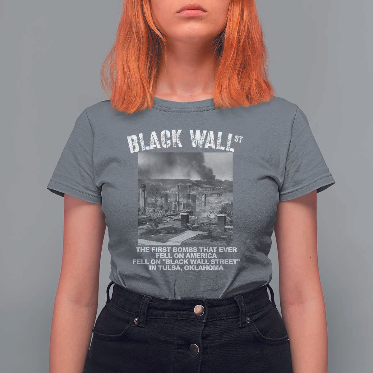 Black Wall Street First Bombs T Shirt For Women Tulsa Oklahoma Black History Month