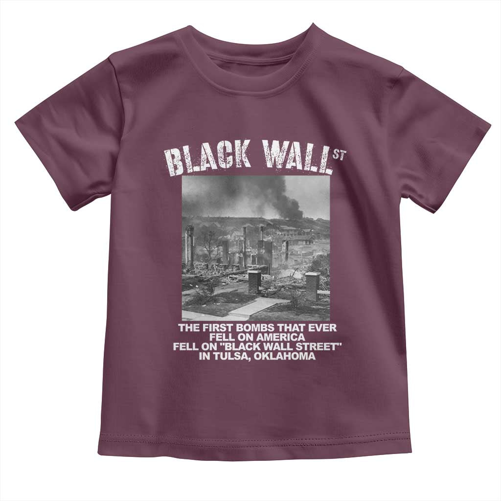 Black Wall Street First Bombs Toddler T Shirt Tulsa Oklahoma Black History Month