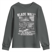 Black Wall Street First Bombs Youth Sweatshirt Tulsa Oklahoma Black History Month