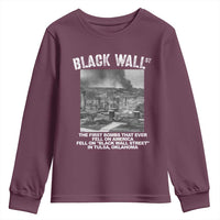 Black Wall Street First Bombs Youth Sweatshirt Tulsa Oklahoma Black History Month