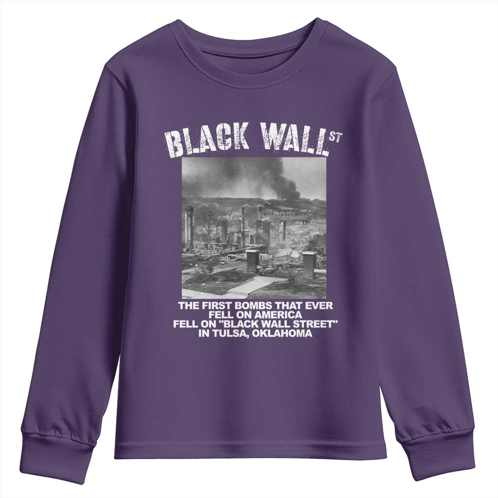 Black Wall Street First Bombs Youth Sweatshirt Tulsa Oklahoma Black History Month