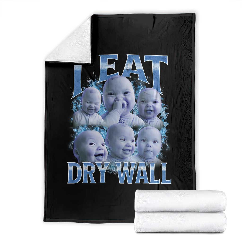 Funny AI Baby Meme Laughing Throw Blanket I Eat Dry Wall Baby Brainrot - Wonder Print Shop