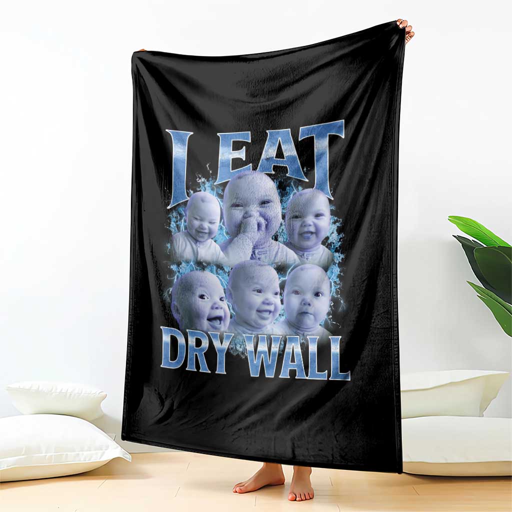 Funny AI Baby Meme Laughing Throw Blanket I Eat Dry Wall Baby Brainrot - Wonder Print Shop