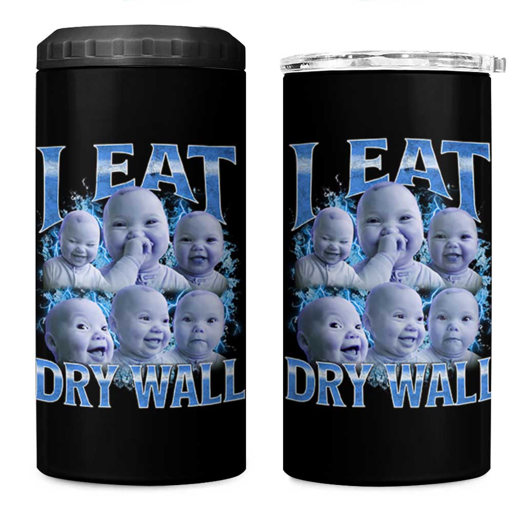 Funny AI Baby Meme Laughing 4 in 1 Can Cooler Tumbler I Eat Dry Wall Baby Brainrot - Wonder Print Shop