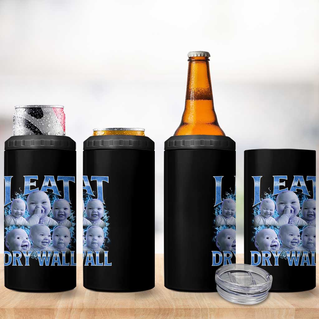 Funny AI Baby Meme Laughing 4 in 1 Can Cooler Tumbler I Eat Dry Wall Baby Brainrot - Wonder Print Shop