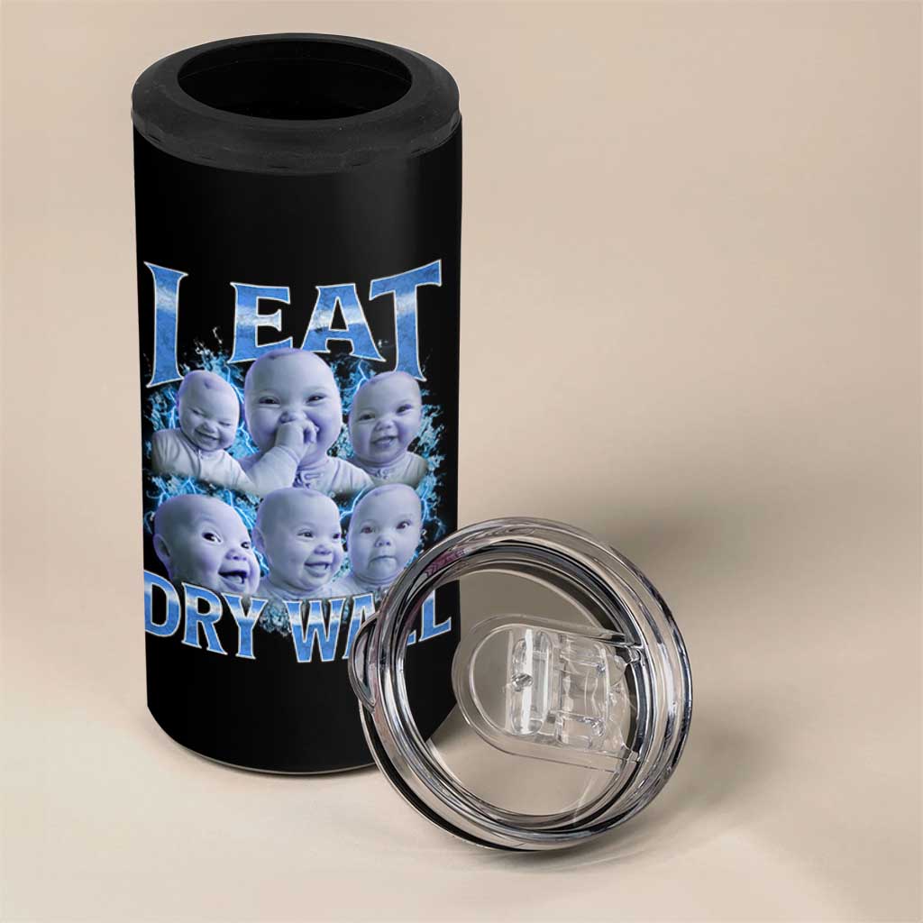 Funny AI Baby Meme Laughing 4 in 1 Can Cooler Tumbler I Eat Dry Wall Baby Brainrot - Wonder Print Shop