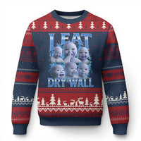 Funny AI Baby Meme Laughing Ugly Christmas Sweater I Eat Dry Wall Baby Brainrot - Wonder Print Shop