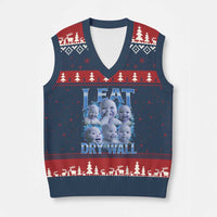 Funny AI Baby Meme Laughing V-Neck Knit Sweater Vest I Eat Dry Wall Baby Brainrot - Wonder Print Shop